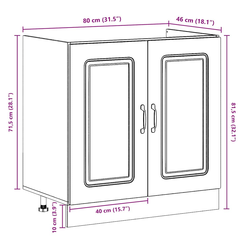 Kitchen Cabinet with Door Kalmar Sonoma Oak 80 x 46 x 81.5 cm
