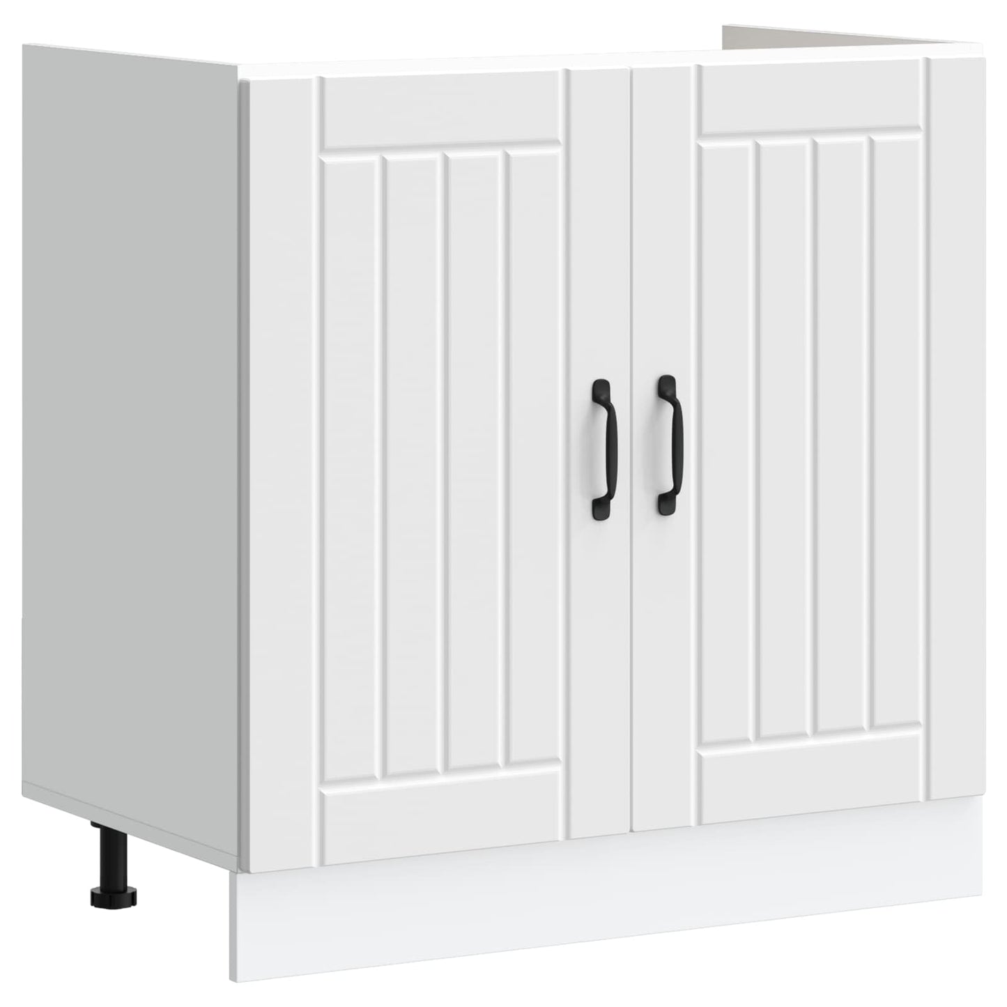 Sink Base Cabinet with Door Lucca 2 pcs White Engineered Wood