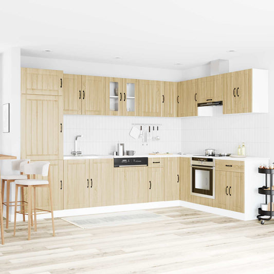 Sink Base Cabinet Lucca 2 pcs Sonoma Oak Engineered Wood