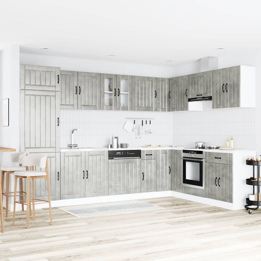 Sink Base Cabinet Lucca 2 pcs Concrete Grey Engineered Wood