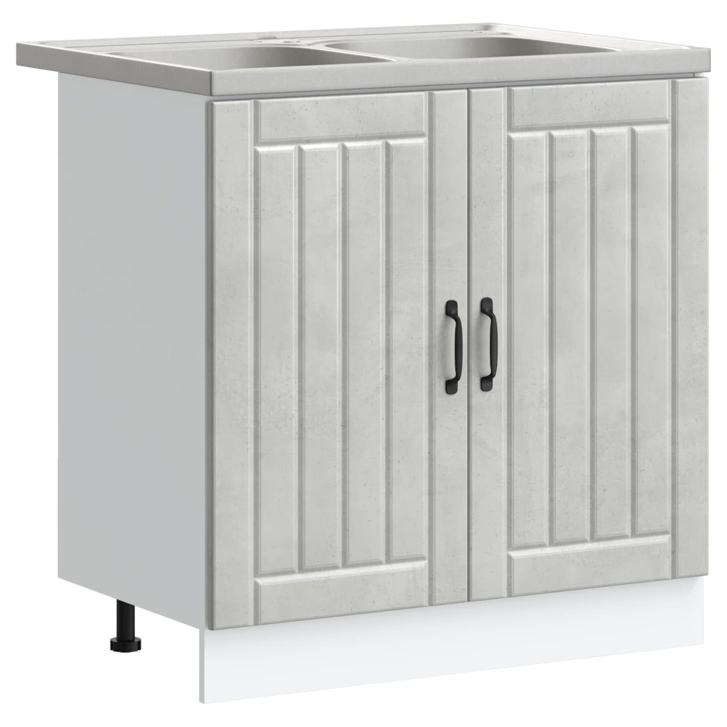 Sink Base Cabinet Lucca 2 pcs Concrete Grey Engineered Wood