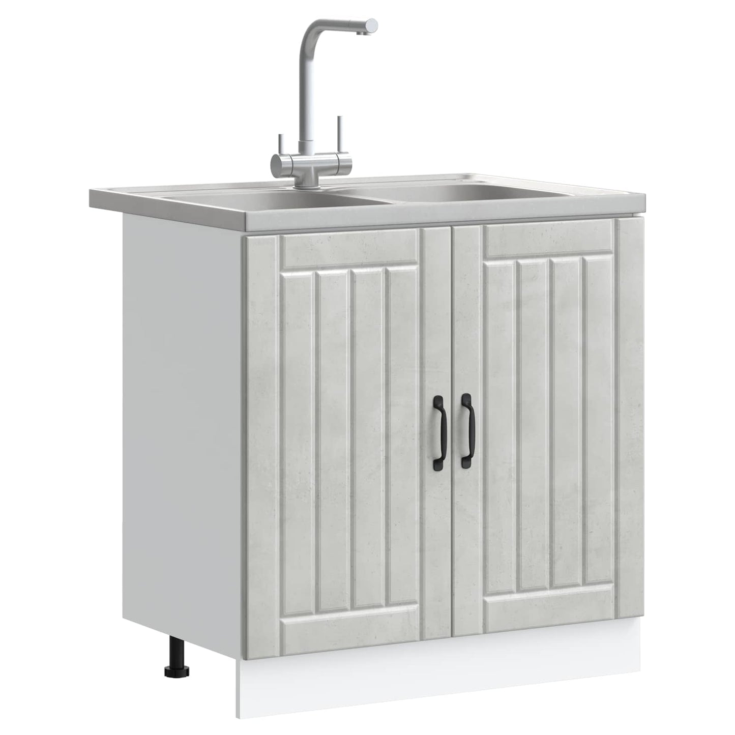 Sink Base Cabinet Lucca 2 pcs Concrete Grey Engineered Wood