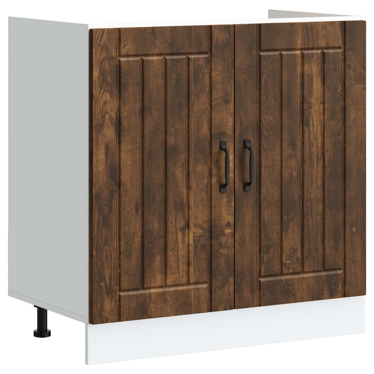 Sink Base Cabinet Lucca 2 pcs Smoked Oak Engineered Wood