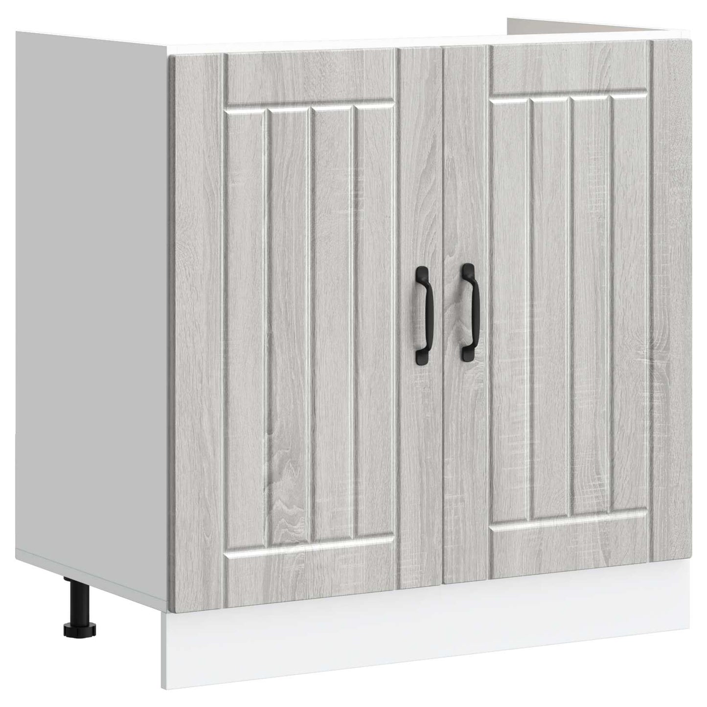 Sink Base Cabinet Lucca 2 pcs Grey Sonoma Engineered Wood