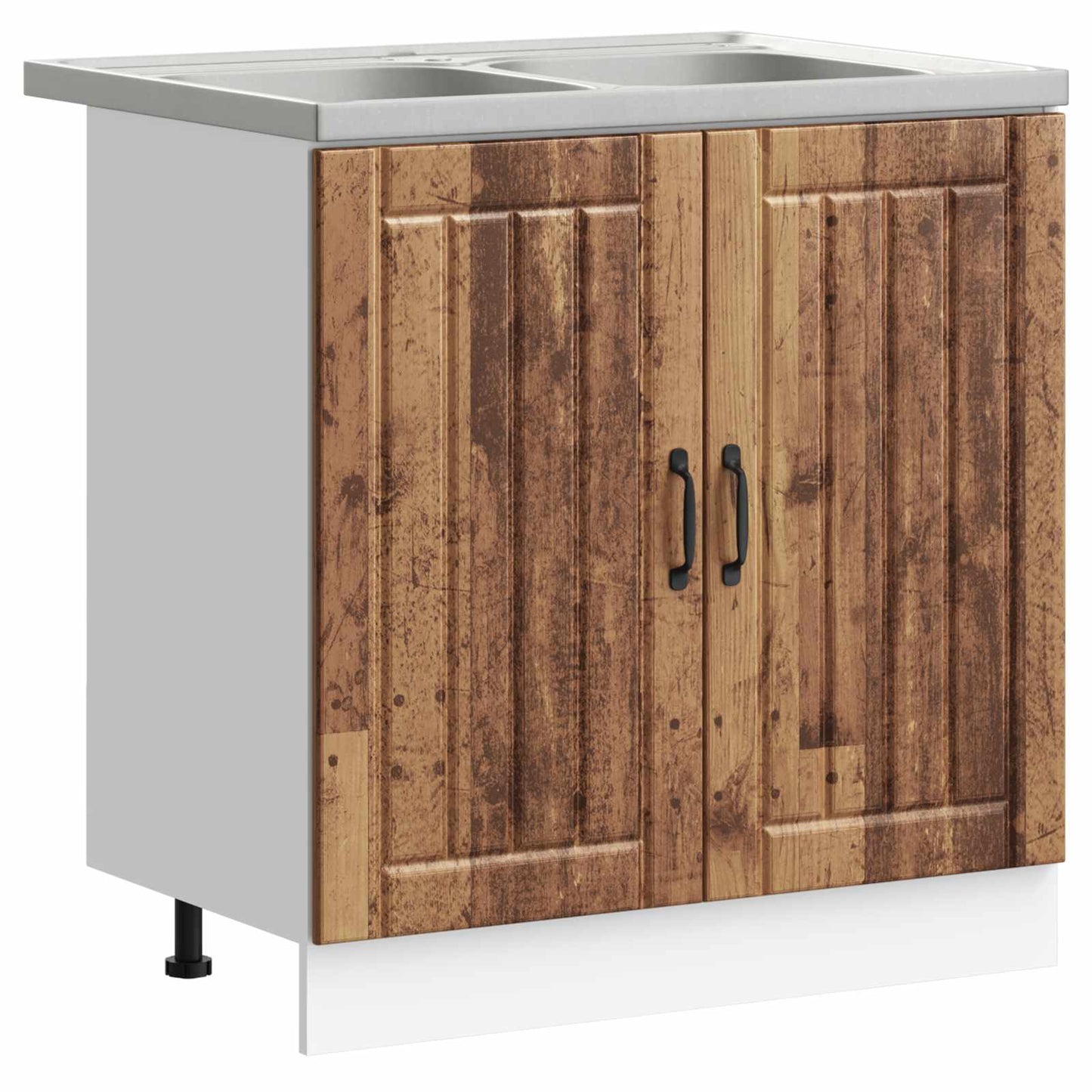 Sink Base Cabinet Lucca 2 pcs Old Wood Engineered Wood