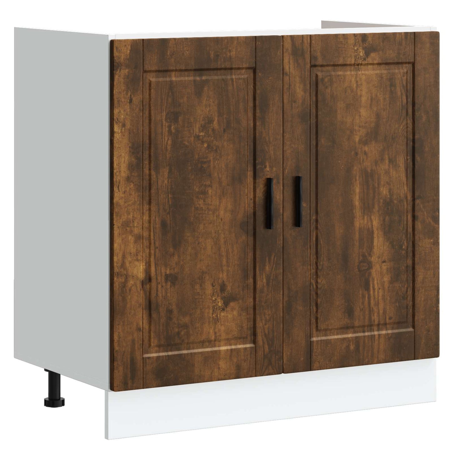 Sink Base Cabinet with Door Porto 2 pcs Brown Engineered wood
