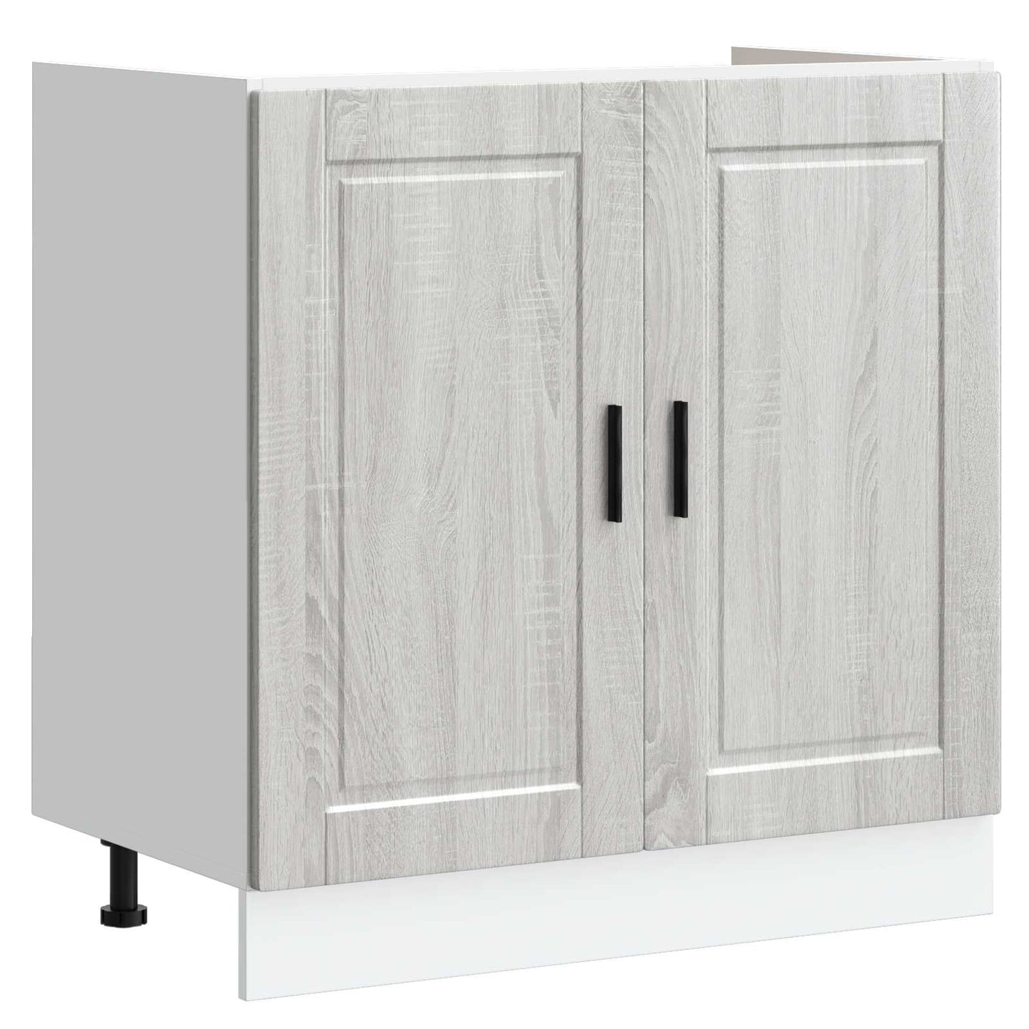 Sink Base Cabinet with Storage Porto 2 pcs Grey Engineered wood