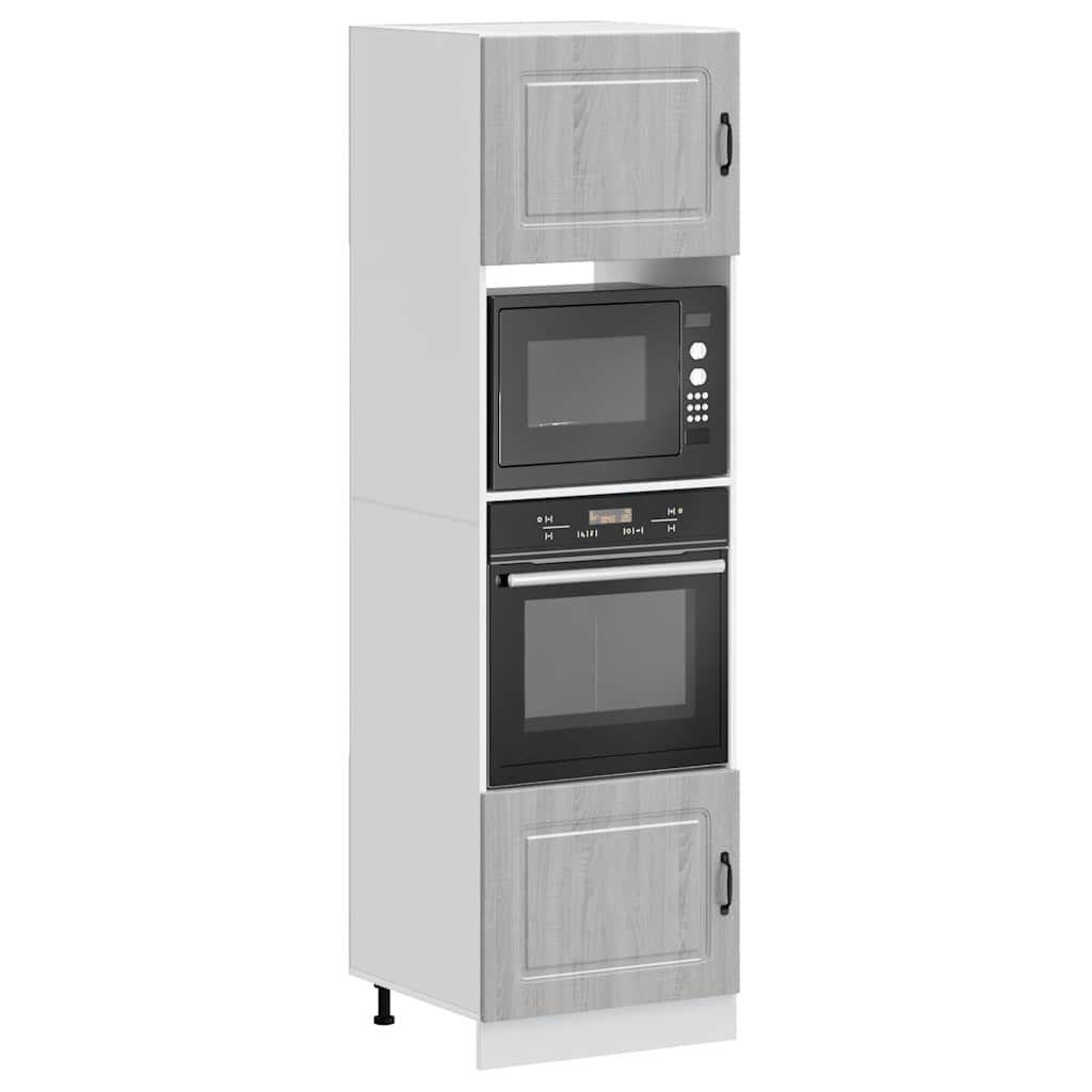 vidaXL Oven Cabinets 2 pcs Lucca Grey Sonoma Engineered Wood