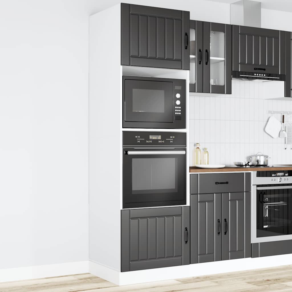 vidaXL Oven Cabinets 2 pcs Kalmar Black Engineered Wood