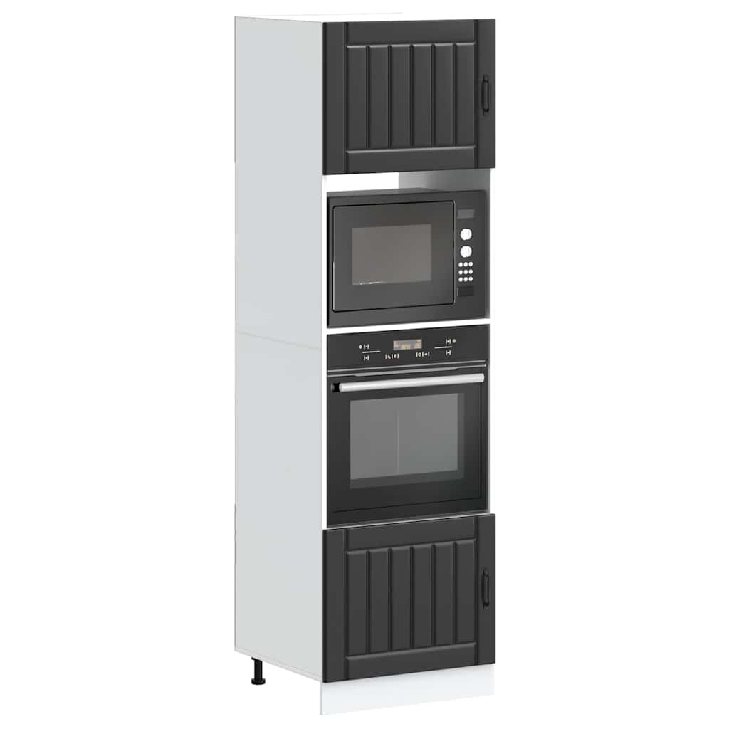 vidaXL Oven Cabinets 2 pcs Kalmar Black Engineered Wood