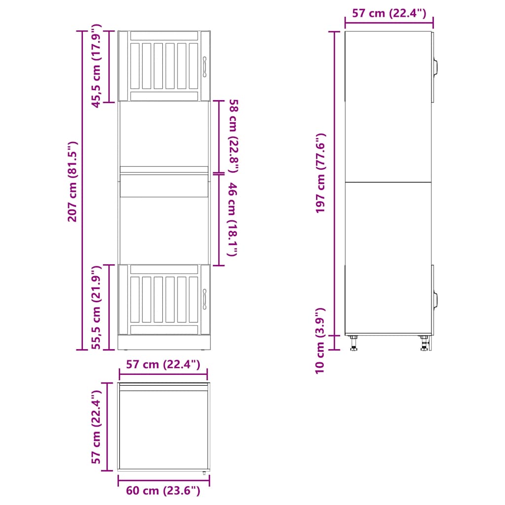 vidaXL Oven Cabinets 2 pcs Kalmar Brown Oak Engineered Wood