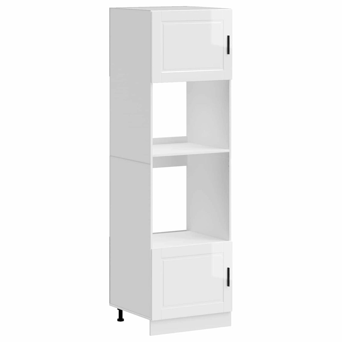 Oven Cabinets 2 pcs Porto Gloss White Engineered Wood