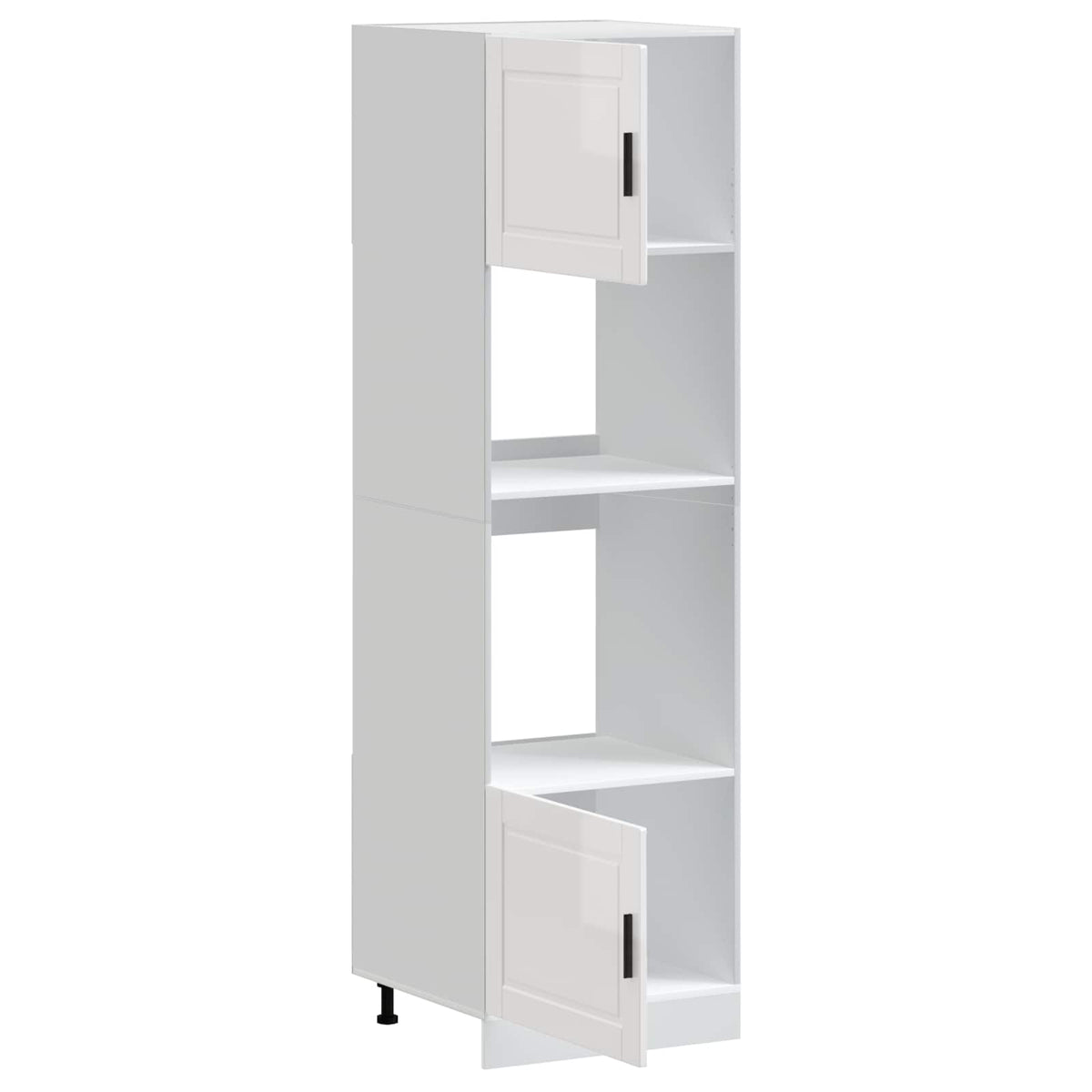 Oven Cabinets 2 pcs Porto Gloss White Engineered Wood