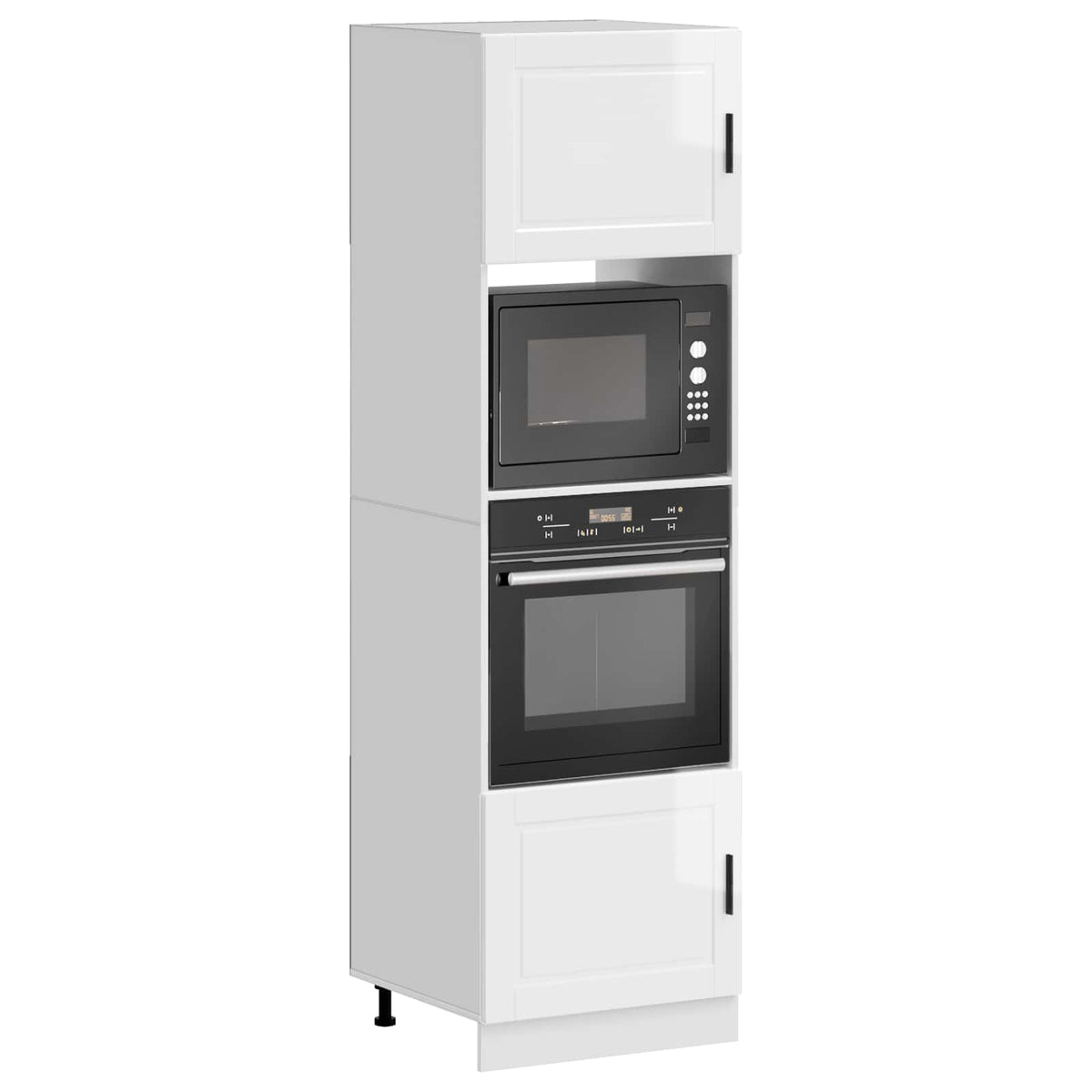 Oven Cabinets 2 pcs Porto Gloss White Engineered Wood