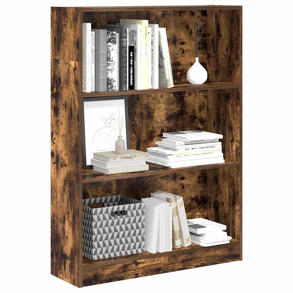 Bookcase Smoked Oak 80x24x109 cm Engineered Wood