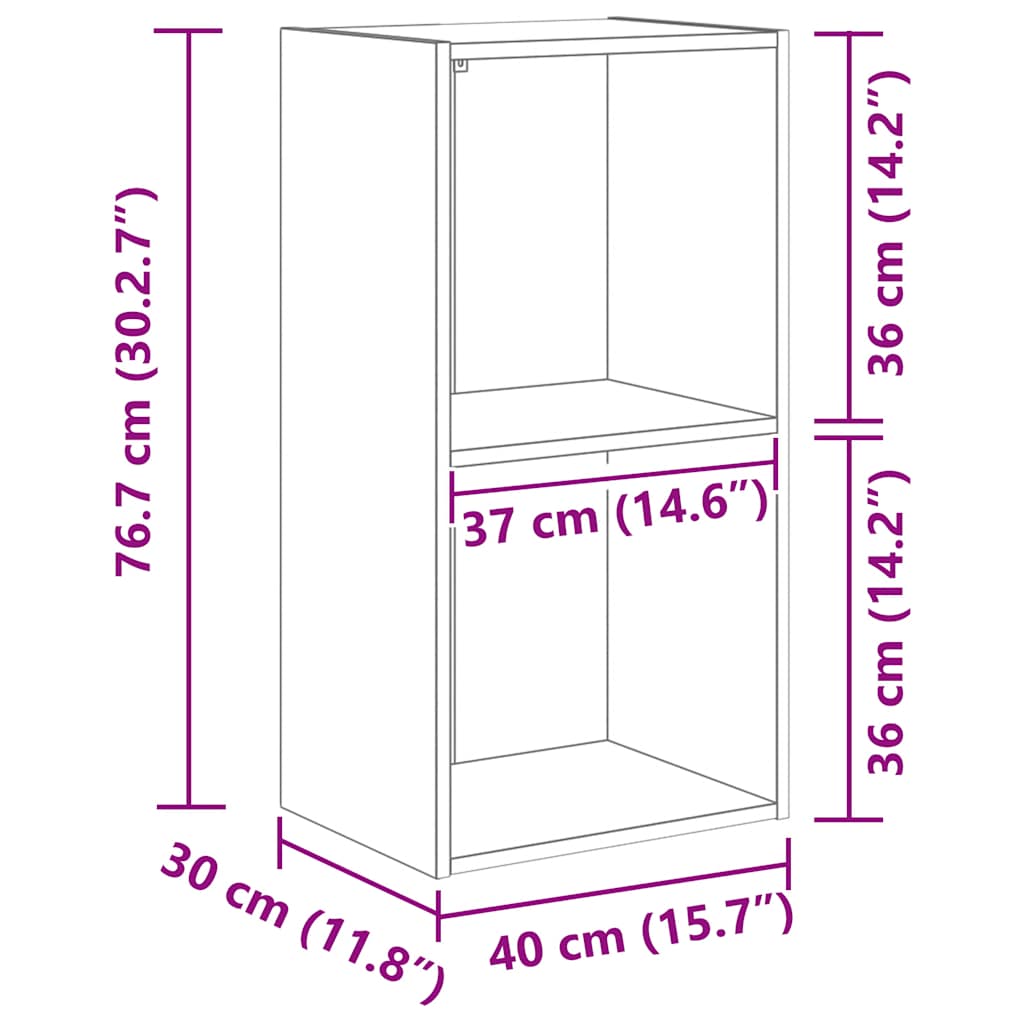 Bookcase Artisian Oak 40x30x77 cm Engineered Wood