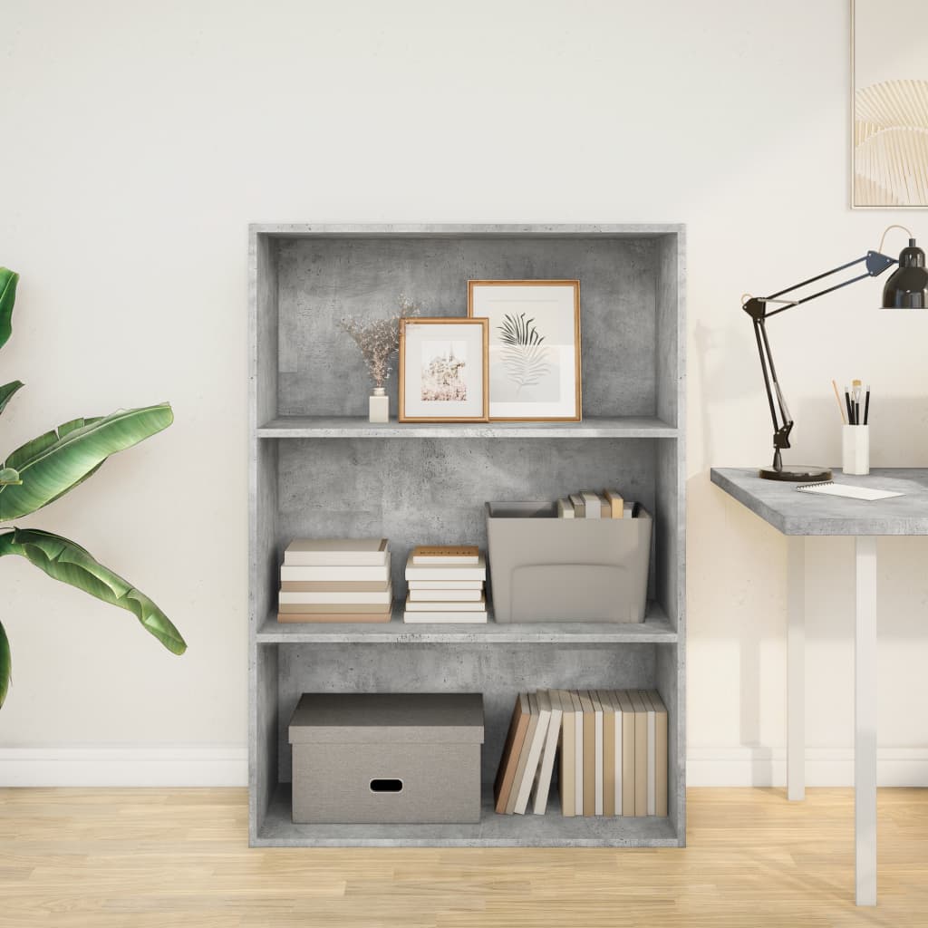 vidaXL Bookcase Concrete Grey 80x30x114 cm Engineered Wood