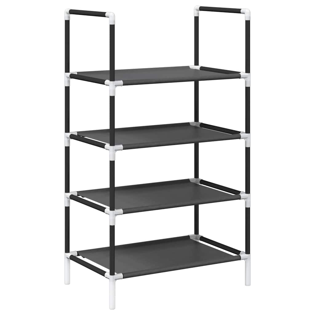 vidaXL Shoe Rack 4-Tier Black 44x28x77 cm Non-woven Fabric