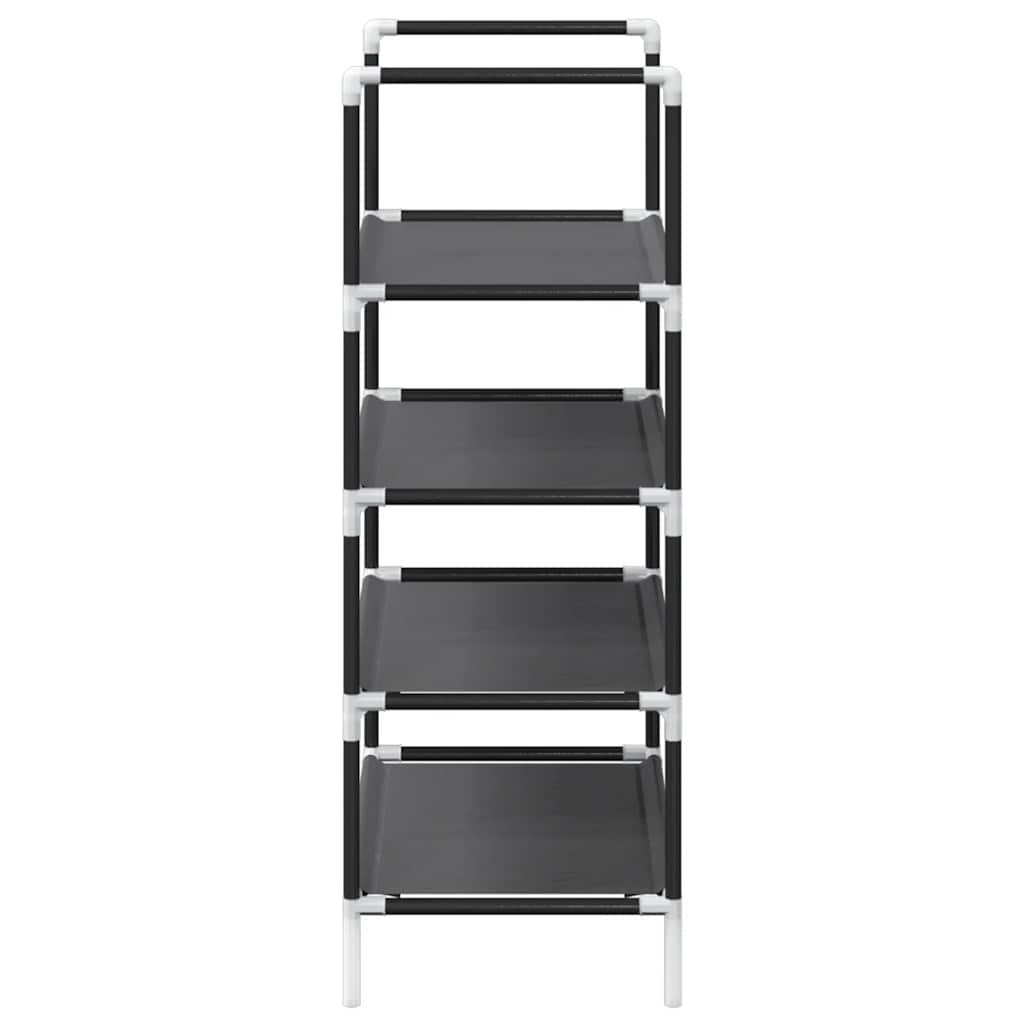 vidaXL Shoe Rack 4-Tier Black 44x28x77 cm Non-woven Fabric