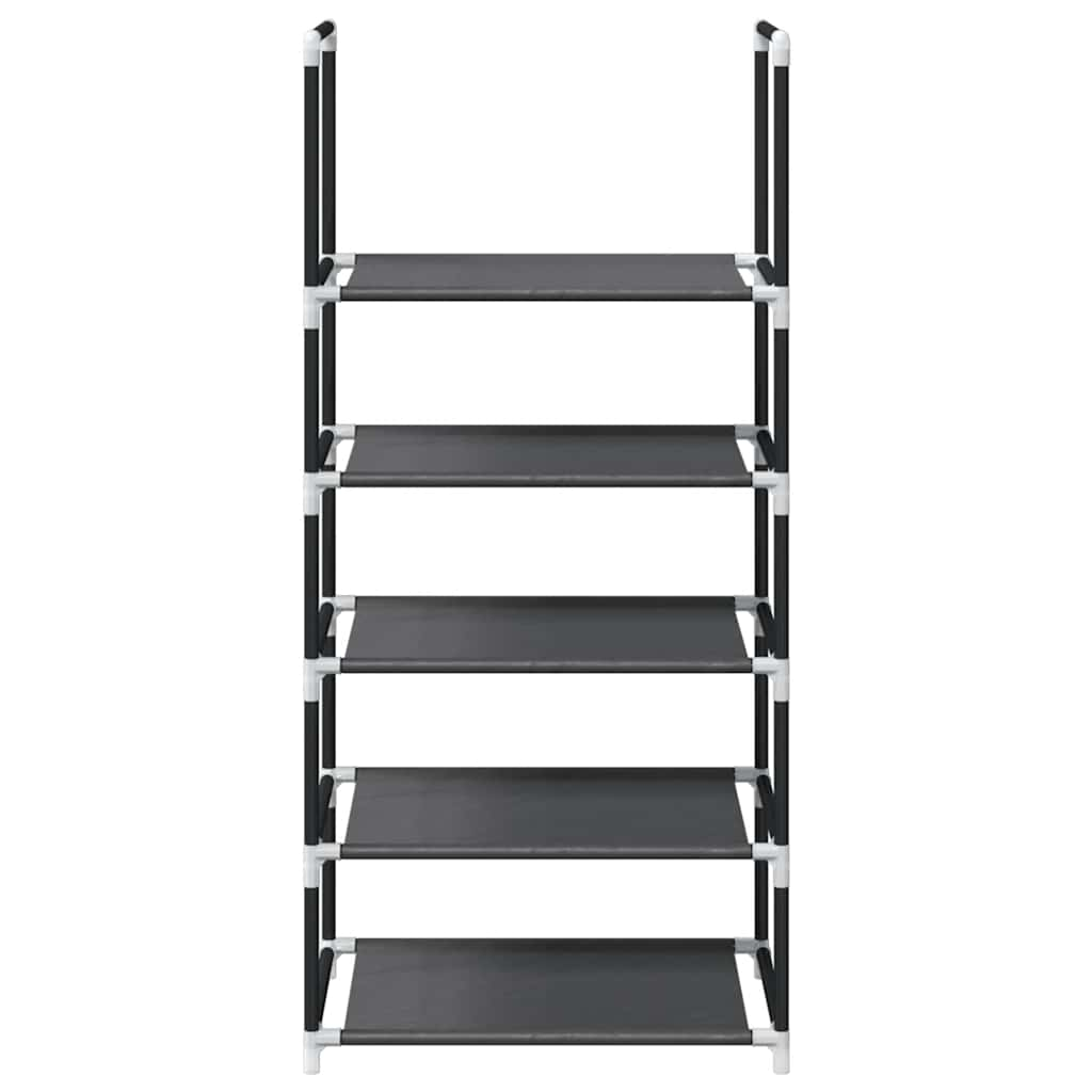 vidaXL Shoe Rack 5-Tier Black 44x28x94 cm Non-woven Fabric