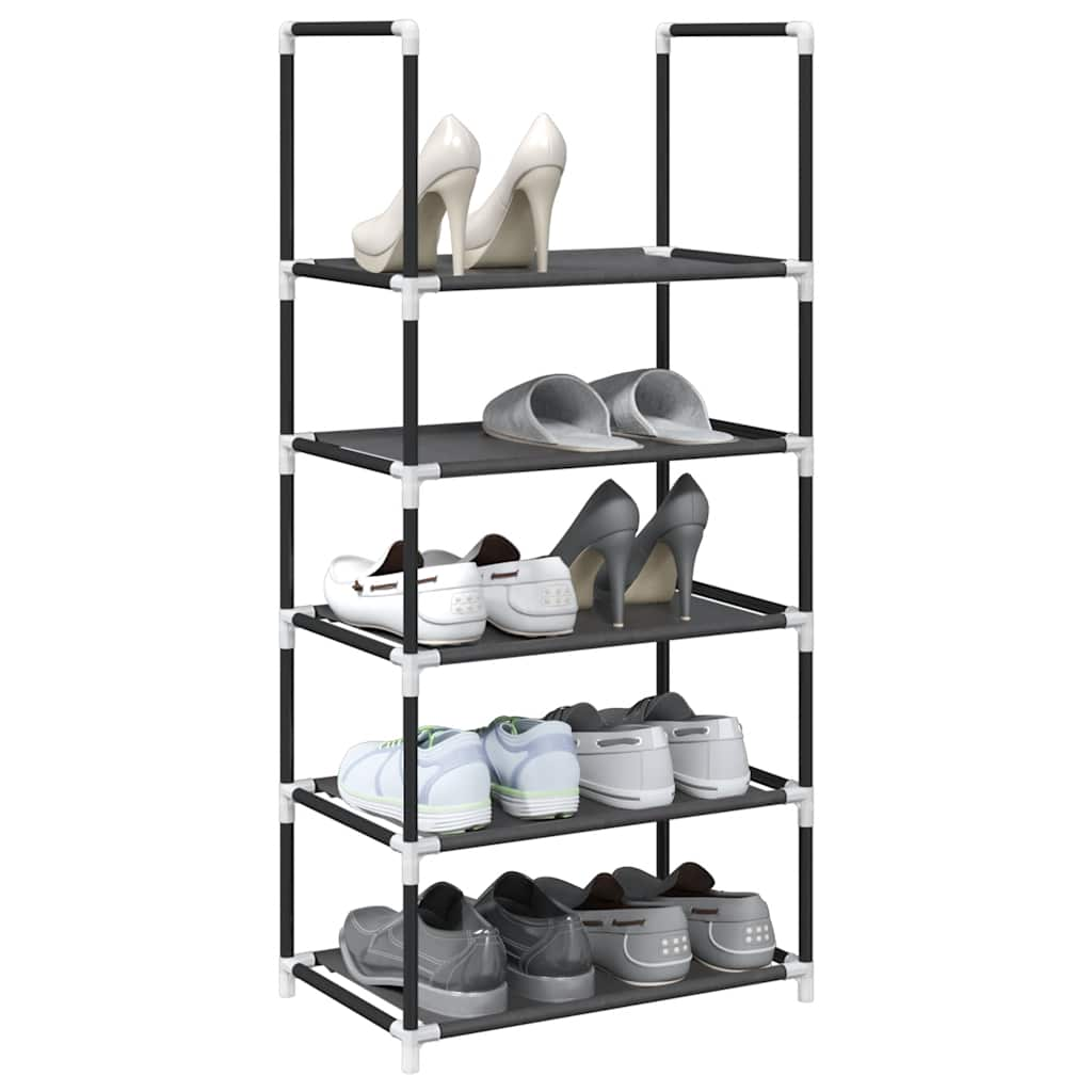 vidaXL Shoe Rack 5-Tier Black 44x28x94 cm Non-woven Fabric