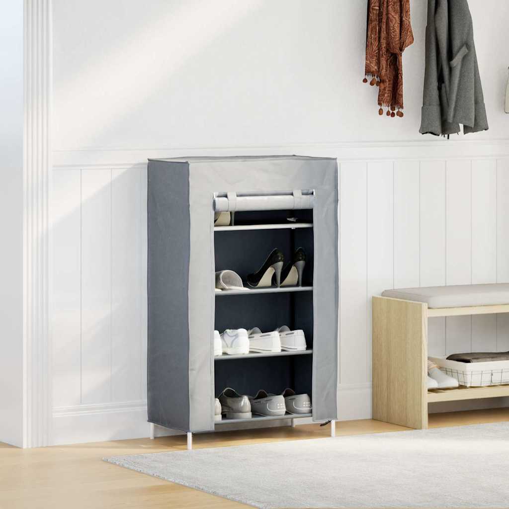 vidaXL Shoe Cabinet Grey 60.5x30x97 cm Non-woven Fabric