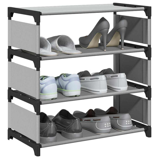 vidaXL Shoe Rack 4-Tier Grey 54x28x55 cm Non-woven Fabric