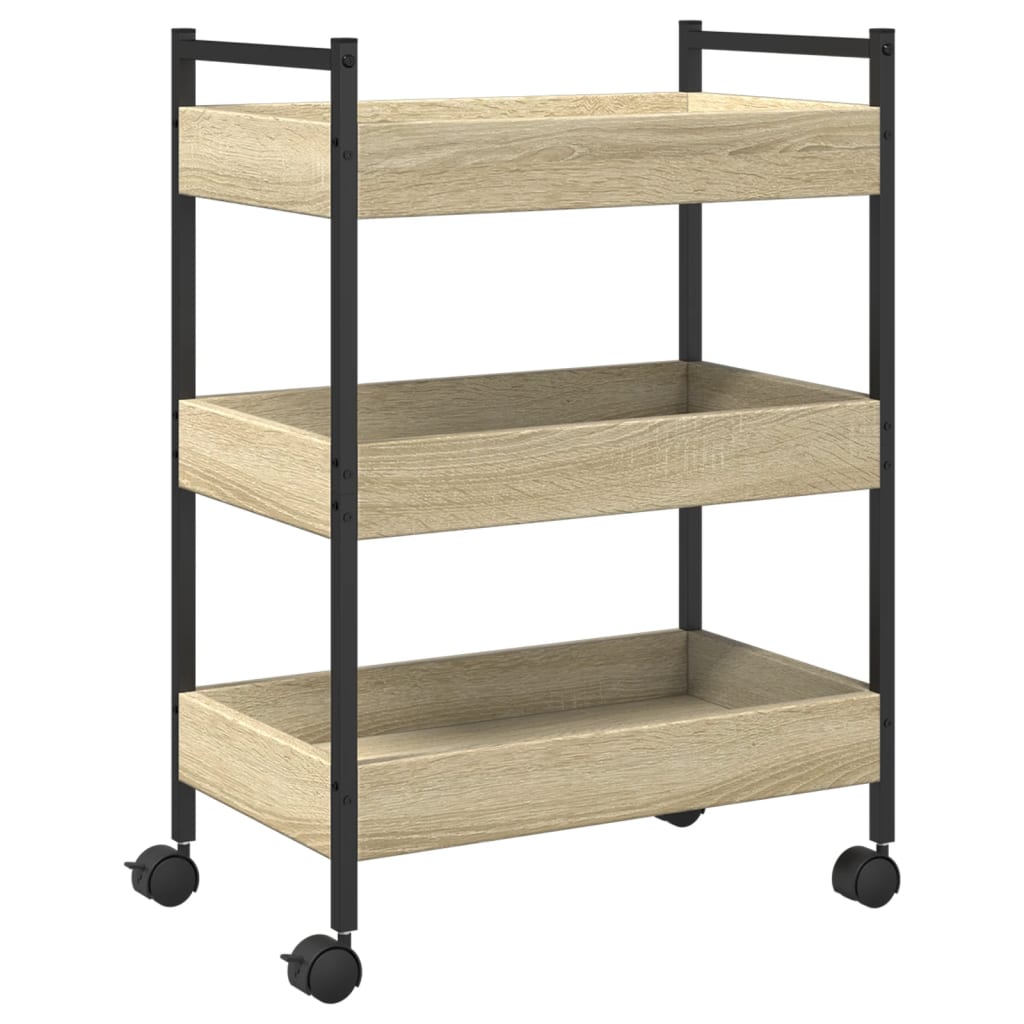 vidaXL Kitchen Trolley Sonoma Oak 50x30x70 cm Engineered Wood