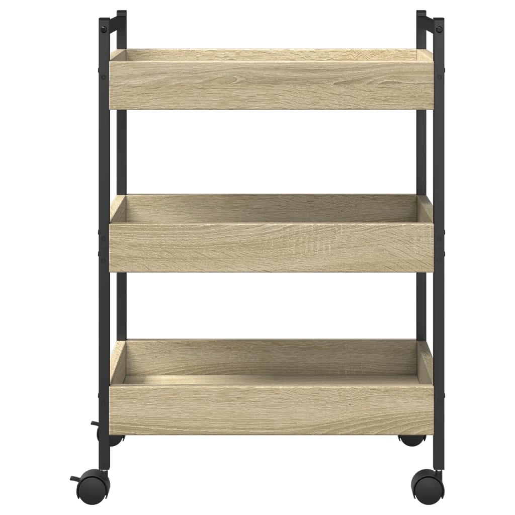 vidaXL Kitchen Trolley Sonoma Oak 50x30x70 cm Engineered Wood