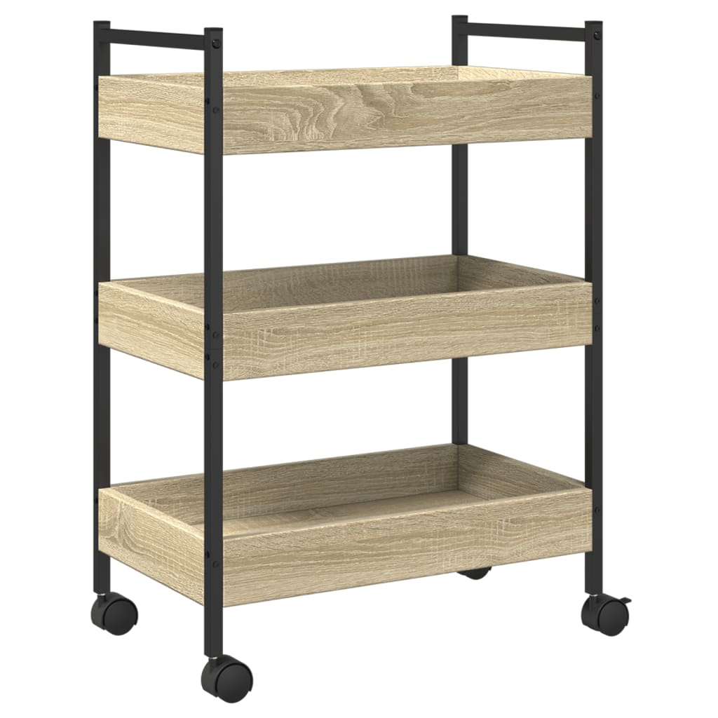 vidaXL Kitchen Trolley Sonoma Oak 50x30x70 cm Engineered Wood