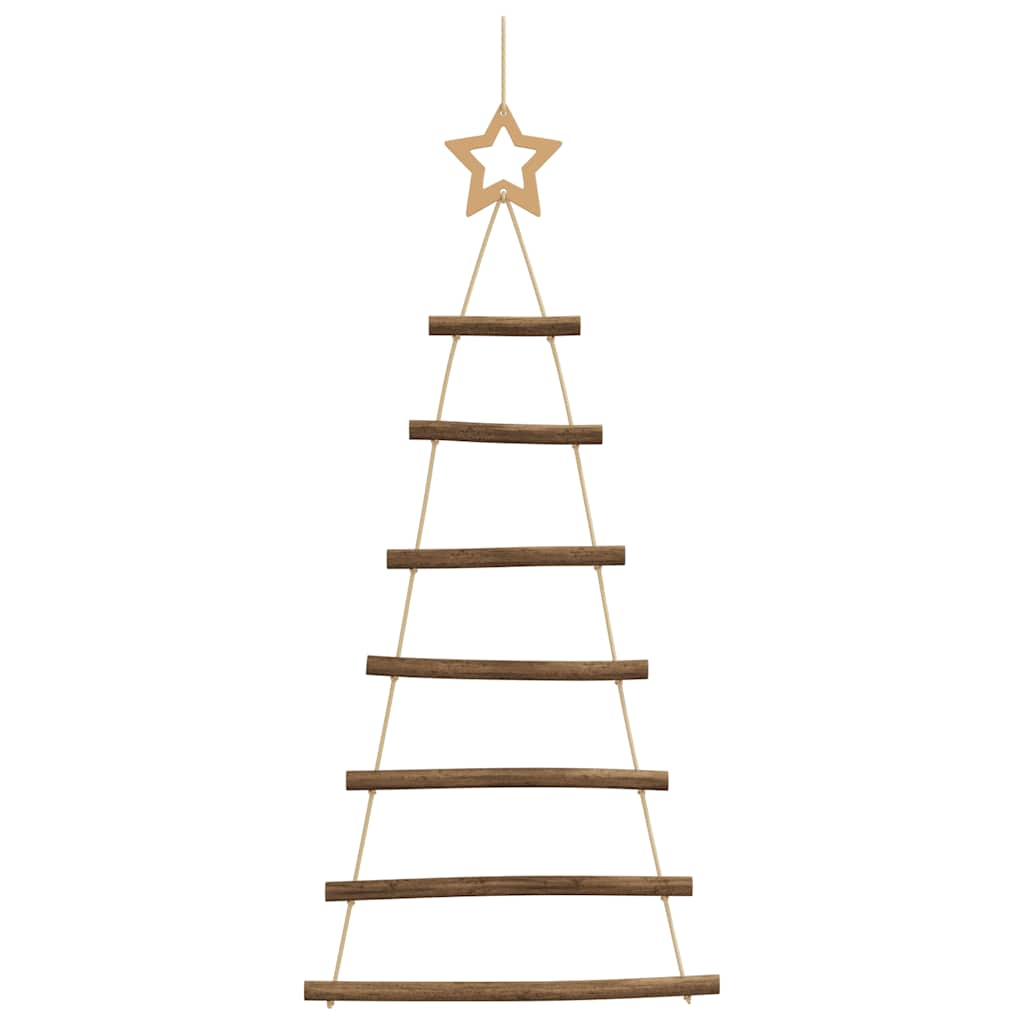 vidaXL Hanging Christmas Trees with Top Stars 2 pcs 42x90 cm Natural Branch