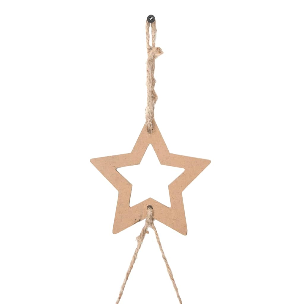 vidaXL Hanging Christmas Trees with Top Stars 2 pcs 42x90 cm Natural Branch