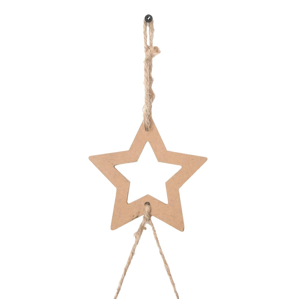 vidaXL Hanging Christmas Trees with Top Stars 2 pcs 55x120 cm Natural Branch