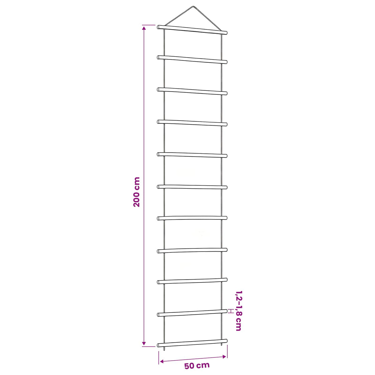 Wall Decoration Ladder-Shaped 50x200 cm Natural Branch