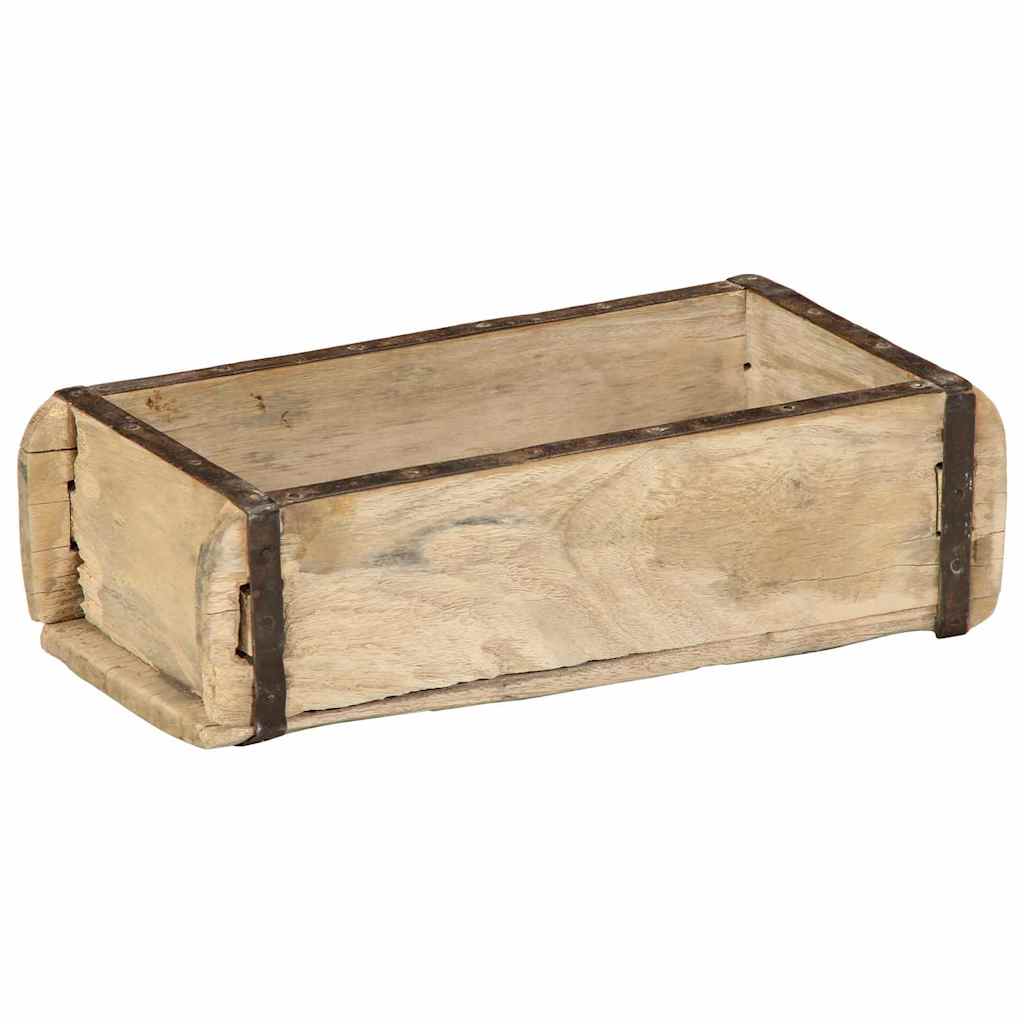 Tray with Storage Brown 30 x 15 x 9 cm Solid Reclaim Wood