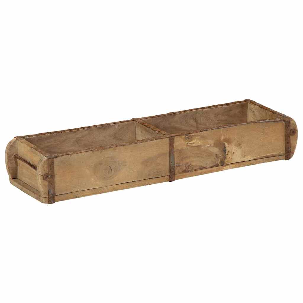 Tray with Storage 4 pcs Brown 57 x 15 x 9 cm Solid Reclaim Wood
