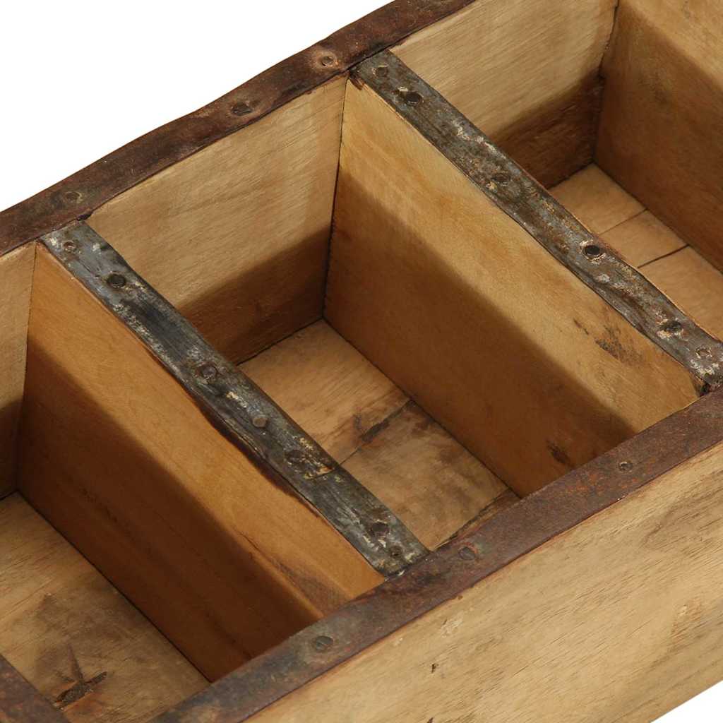 Tray with Storage 4 pcs Brown 30 x 14 x 9 cm Solid Reclaim Wood