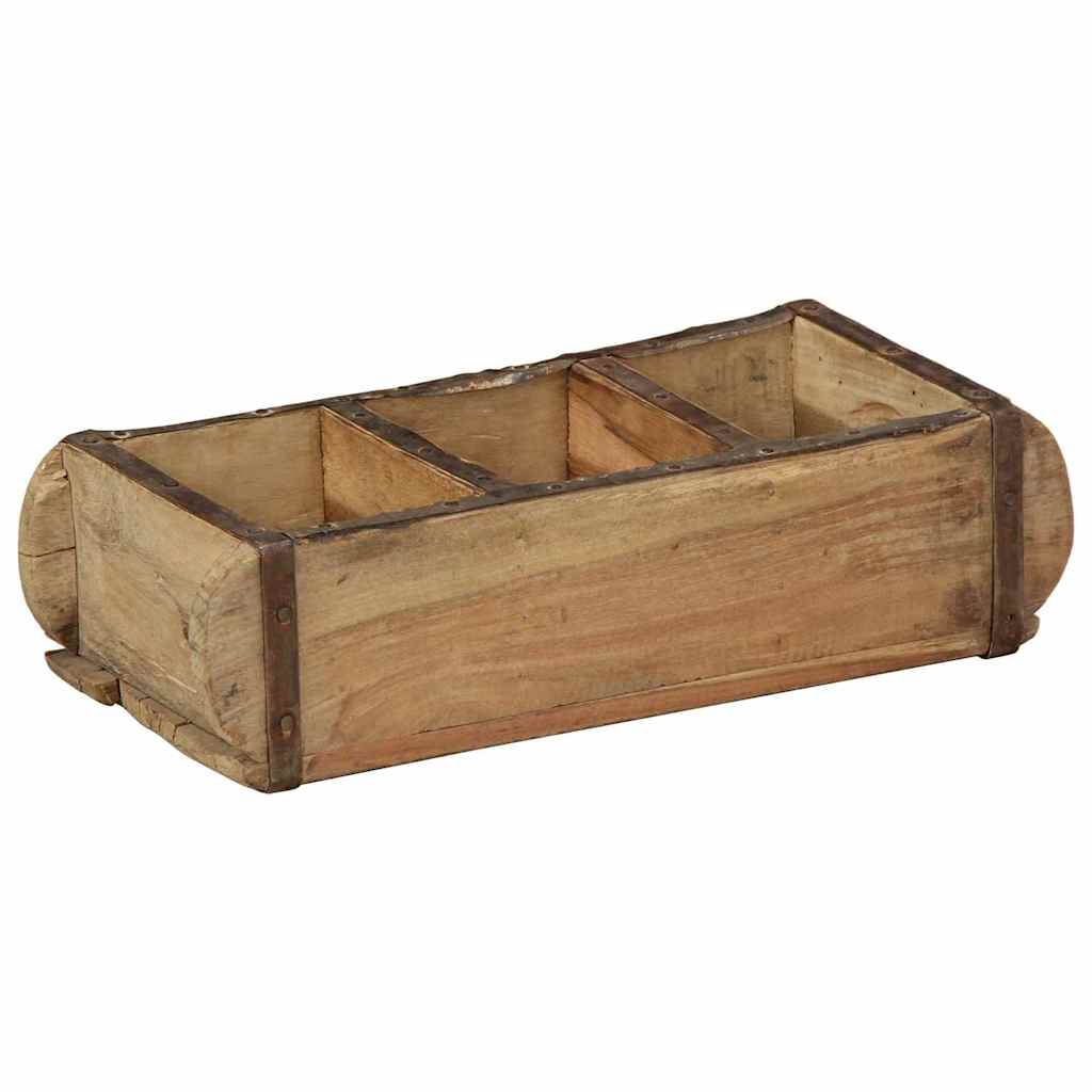 Tray with Storage 4 pcs Brown 30 x 14 x 9 cm Solid Reclaim Wood