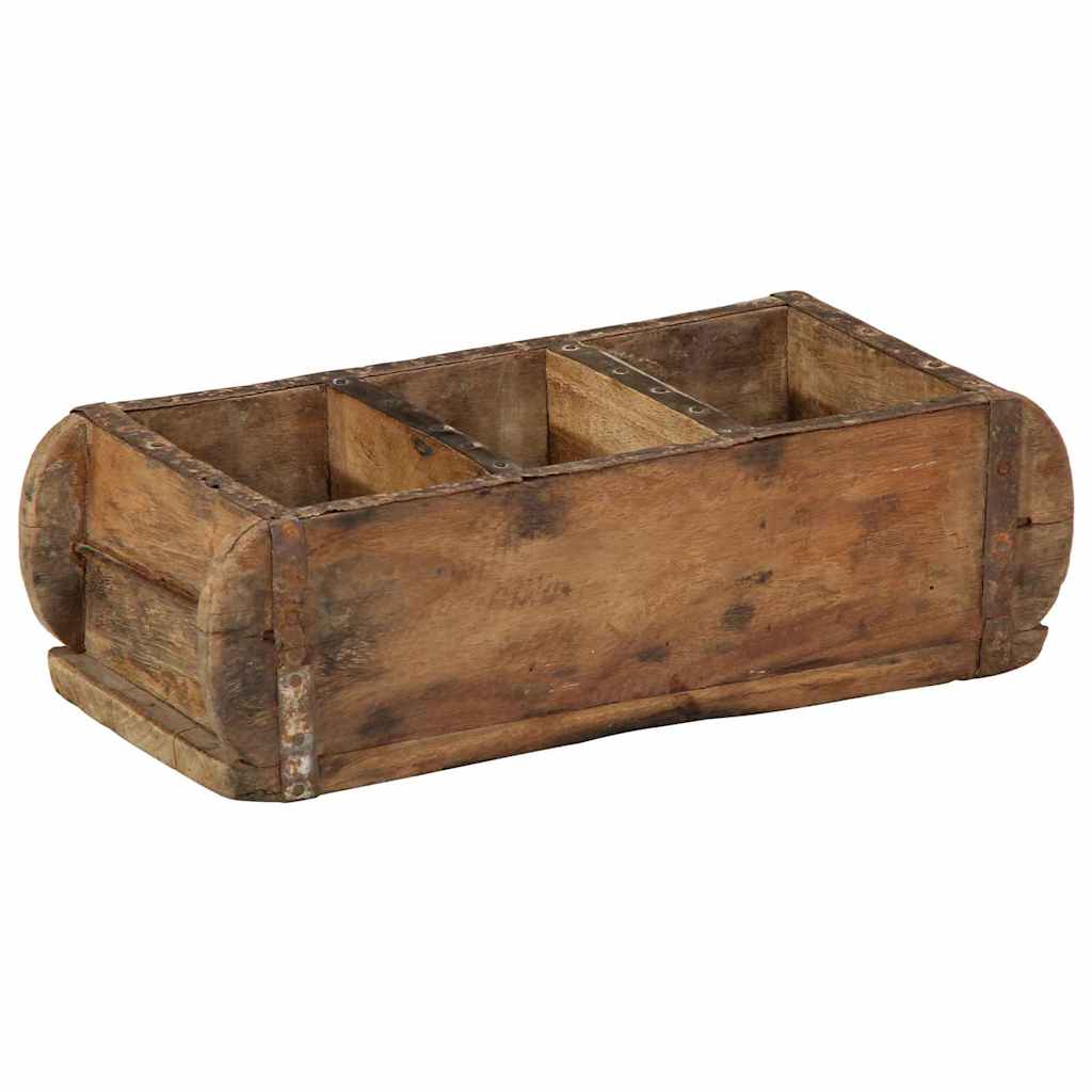 Tray with Storage 4 pcs Brown 30 x 14 x 9 cm Solid Reclaim Wood