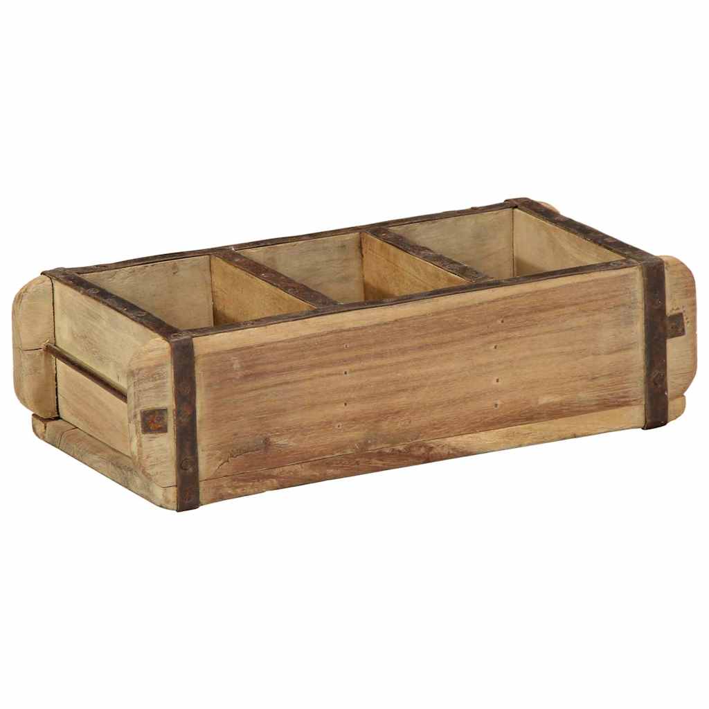 Tray with Storage 4 pcs Brown 30 x 14 x 9 cm Solid Reclaim Wood