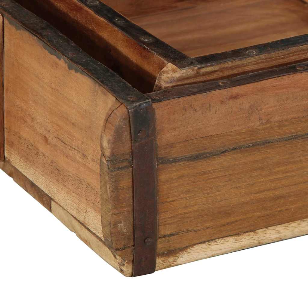 Tray 2 pcs Brown 29 x 31 x 10 cm Solid Reclaim Wood