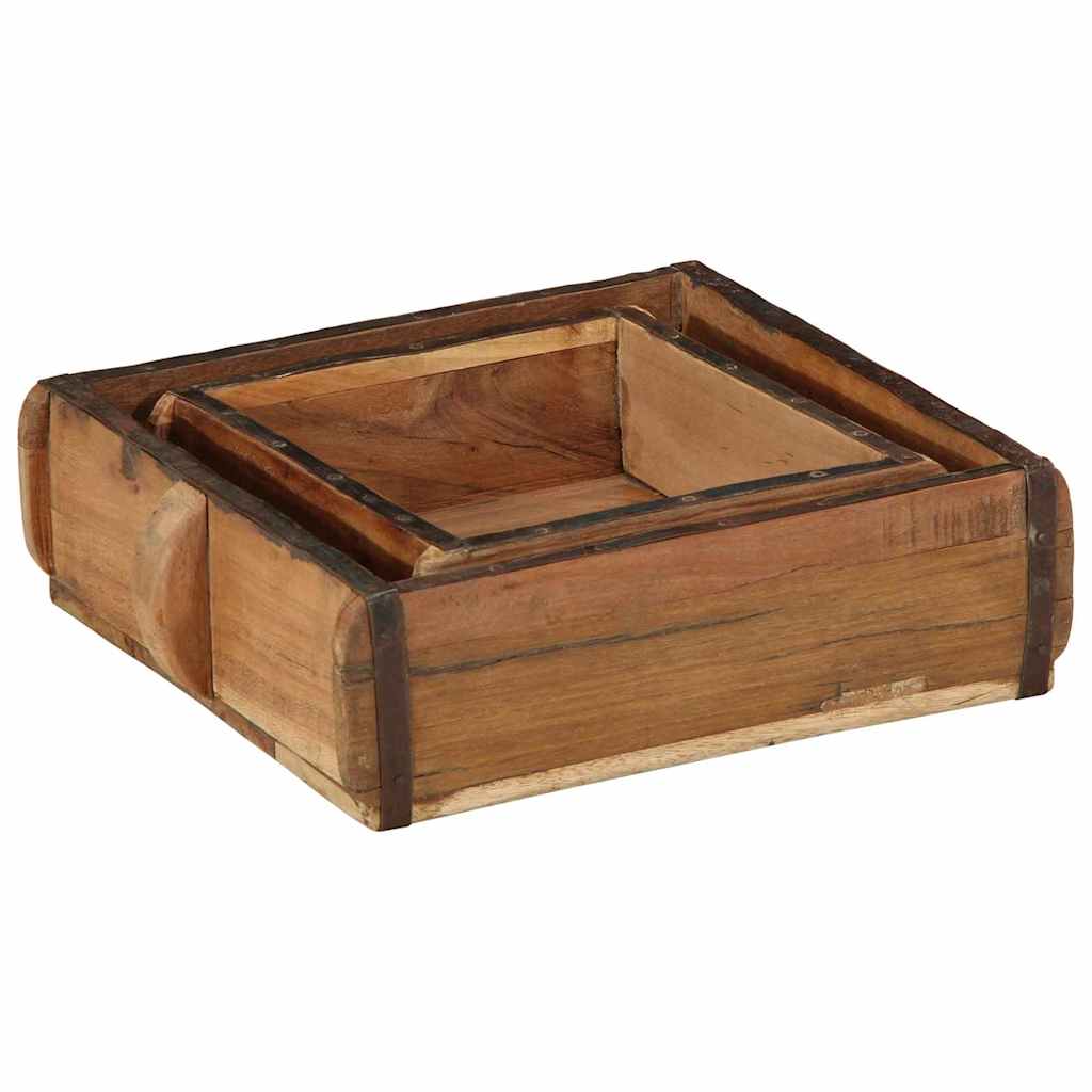Tray 2 pcs Brown 29 x 31 x 10 cm Solid Reclaim Wood