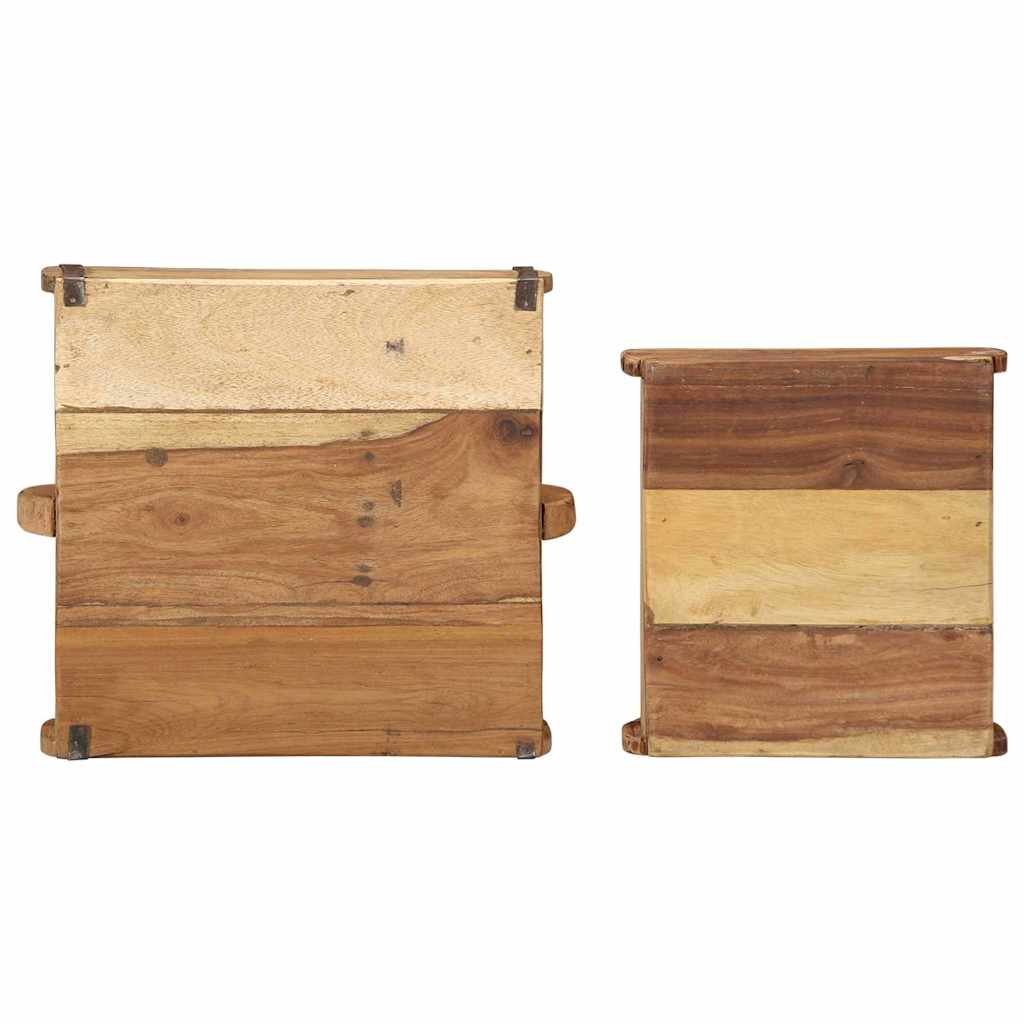 Tray 2 pcs Brown 29 x 31 x 10 cm Solid Reclaim Wood
