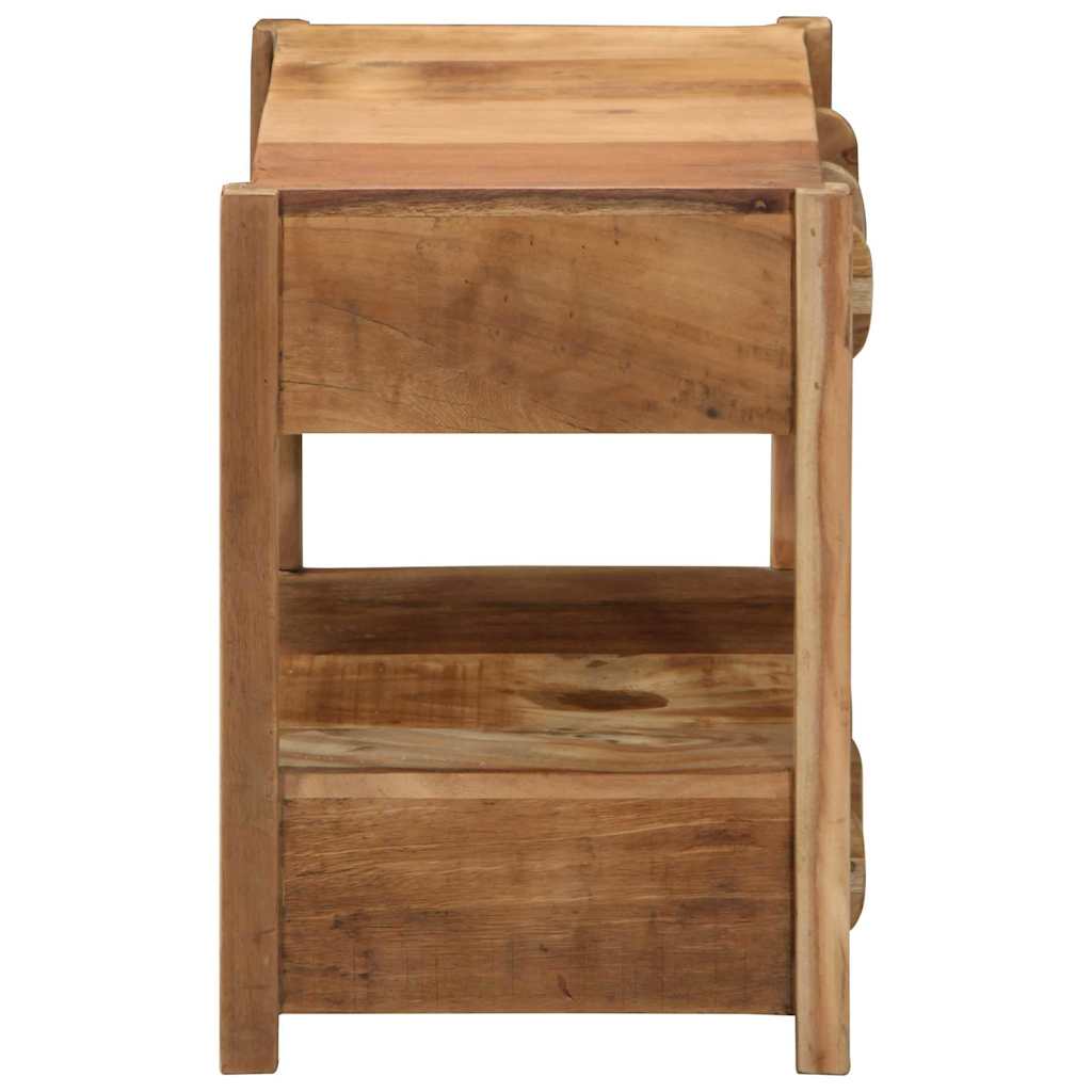 End Table with Drawer Brown 43 x 32 x 46 cm Solid Reclaim Wood