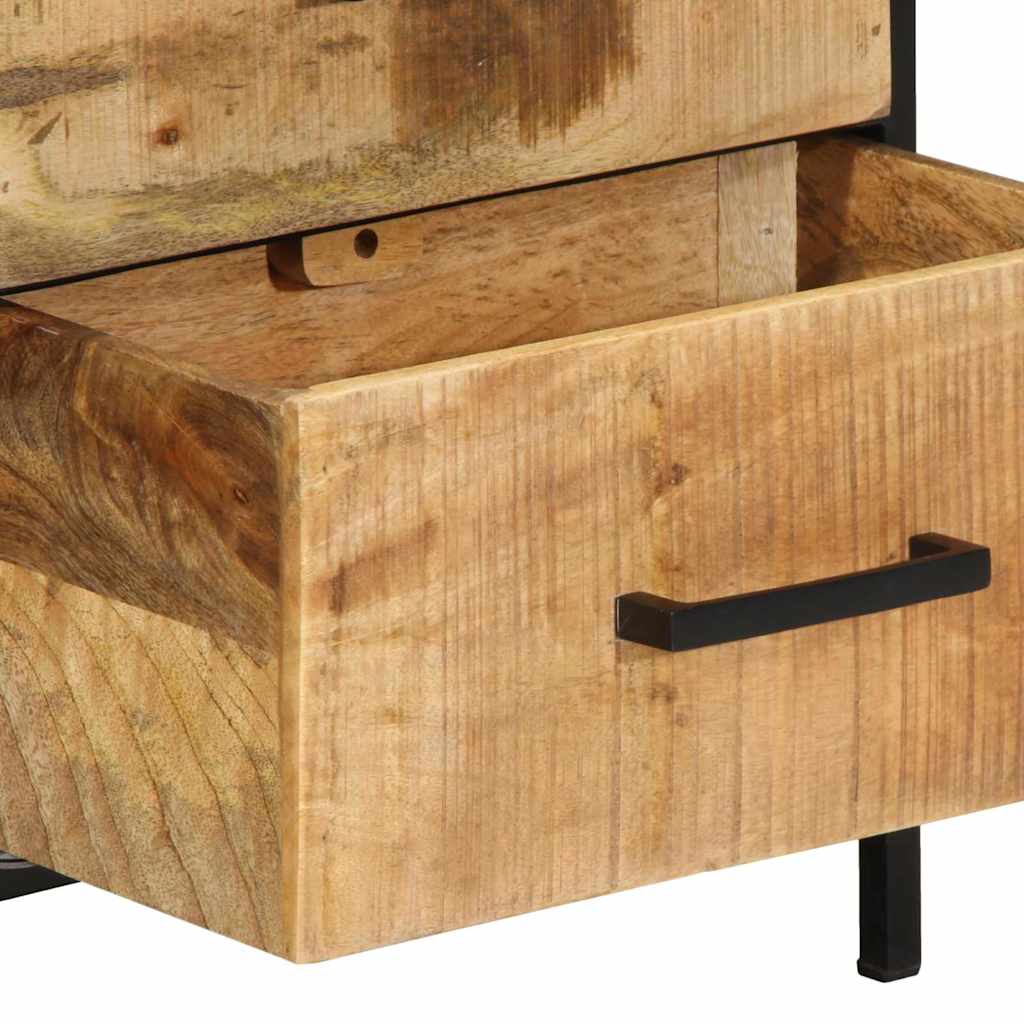 Bedside Cabinet with Drawer Brown and Black 40 x 35 x 50 cm