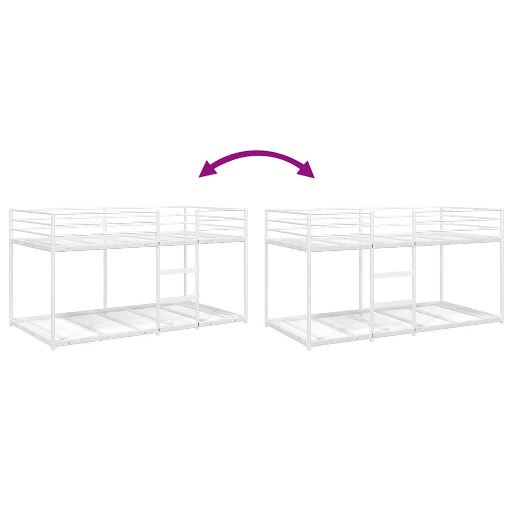 Bunk Bed without Mattress White 90x190 cm Steel