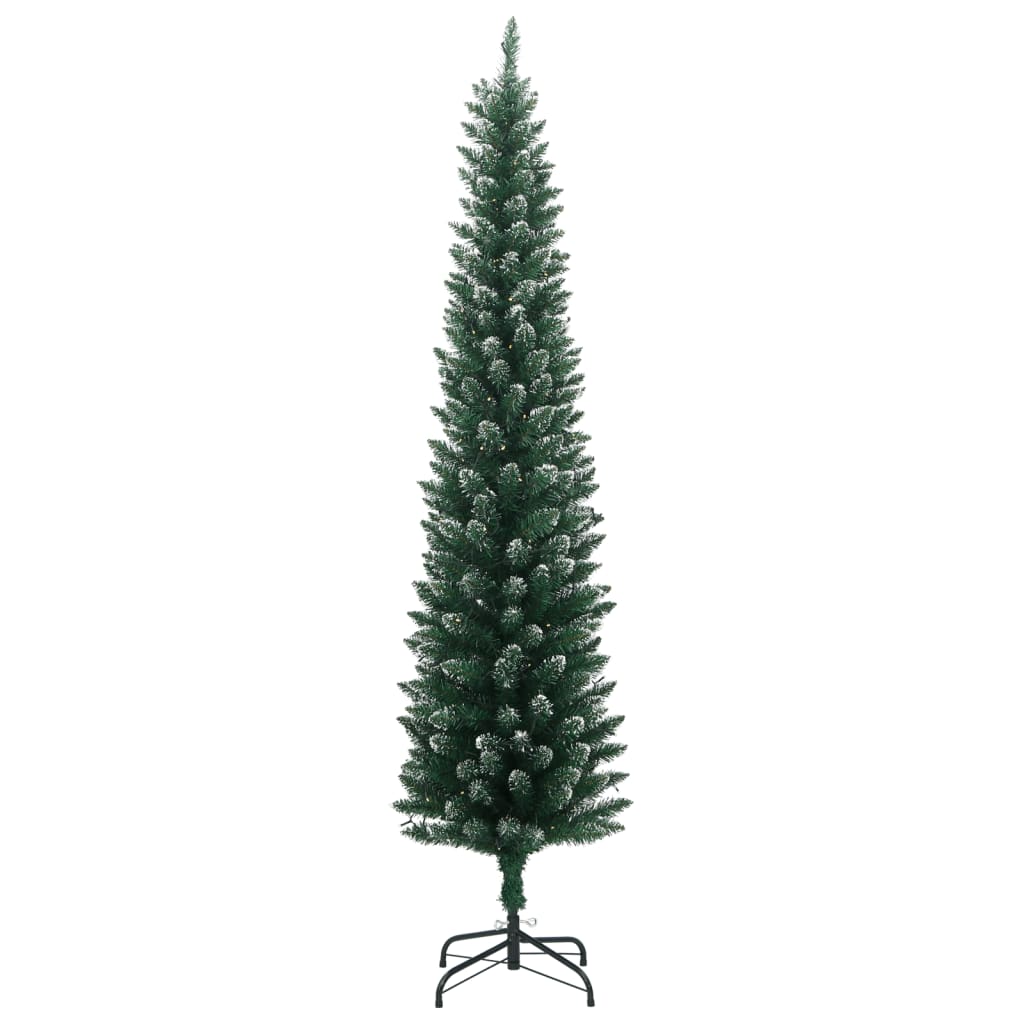 vidaXL Artificial Slim Christmas Tree 150 LEDs 150 cm