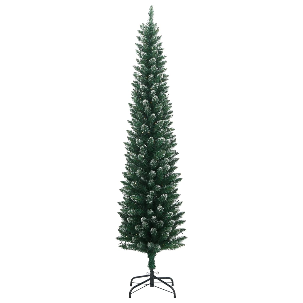 vidaXL Artificial Slim Christmas Tree 300 LEDs 240 cm