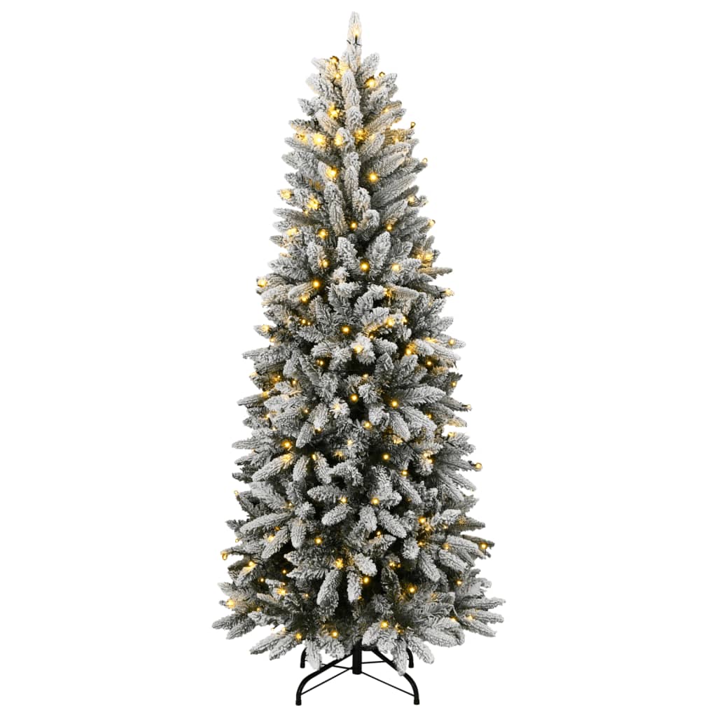 vidaXL Artificial Christmas Tree 150 LEDs and Flocked Snow 150 cm