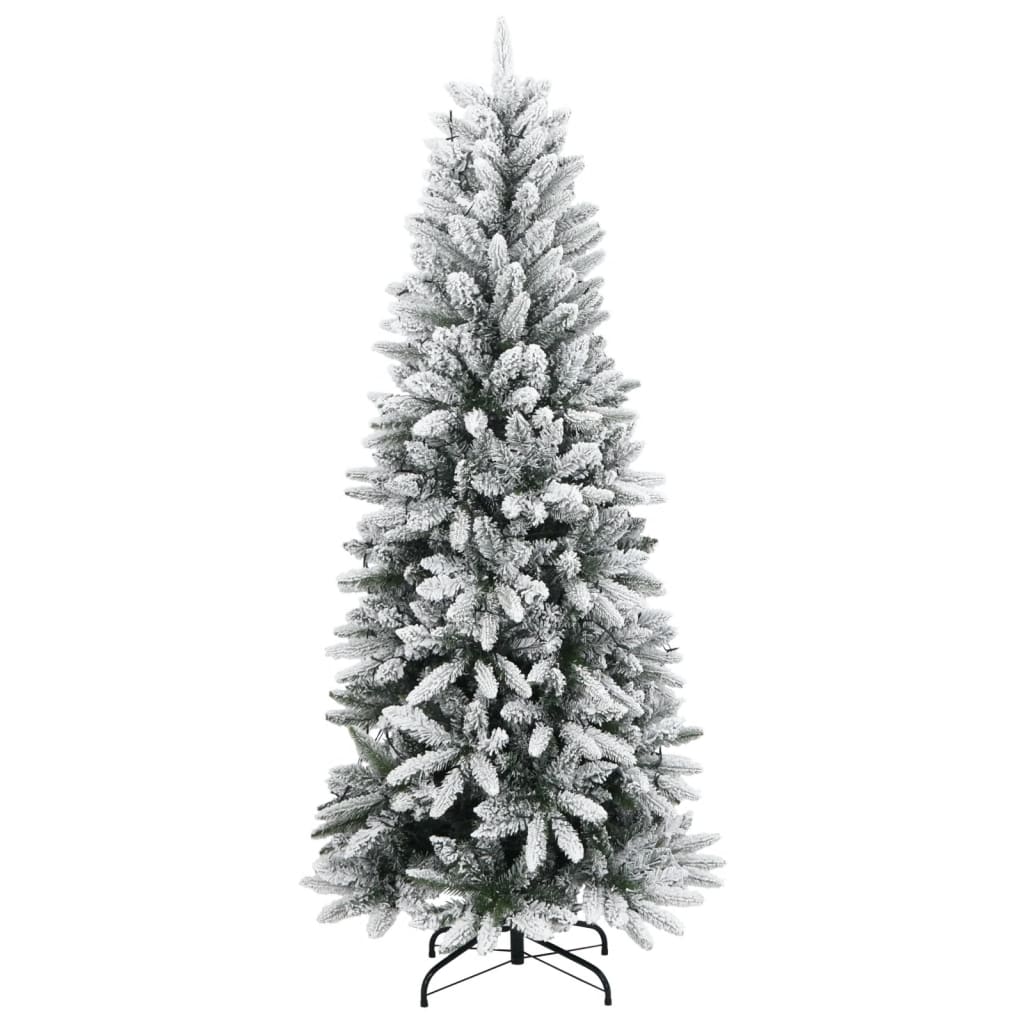 vidaXL Artificial Christmas Tree 150 LEDs and Flocked Snow 150 cm